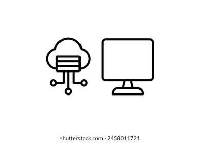 cloud computing icon. icon related to computer. suitable for web site, app, user interfaces, printable etc. line icon style. simple vector design editable