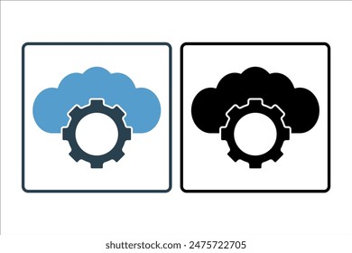 Cloud computing icon. icon related to cloud computing. suitable for web site, app, user interfaces, printable etc. solid icon style. simple vector design editable