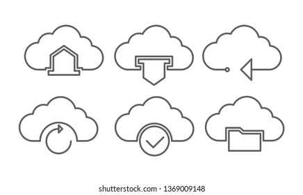 cloud computing icon set