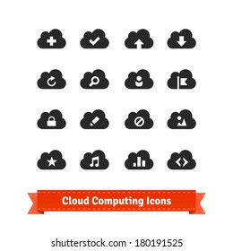 Cloud computing icon set.