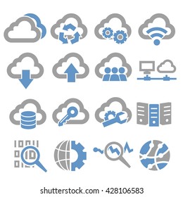 cloud computing icon set