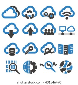 cloud computing icon set