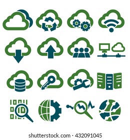 cloud computing icon set