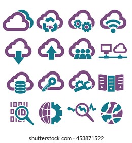 cloud computing icon set
