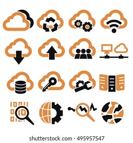 cloud computing icon set