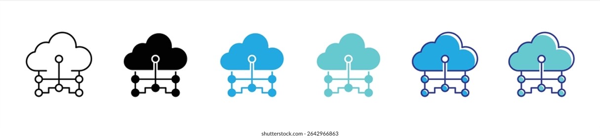 cloud computing icon set. containing data connectivity and the future of cloud infrastructure, icon thin line and color style symbol sign for your app and web. vector illustration