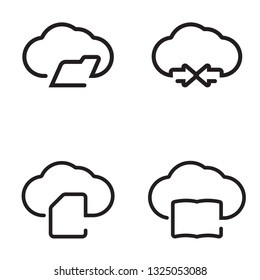 Cloud computing icon set, each icon is a single object (compound path), vector eps10 - Vector
