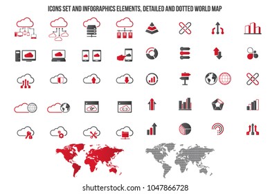 Cloud Computing icon set. Editable vector icons. Can be used for any project.