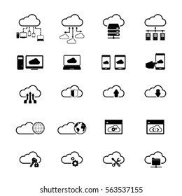 Cloud Computing icon set.
Editable vector icons. Can be used for any project.