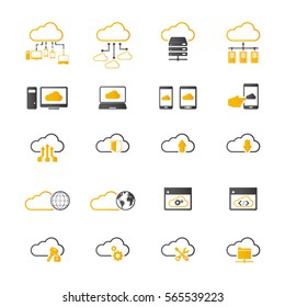 Cloud Computing icon set.
Editable vector icons. Can be used for any project.