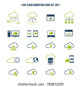 Cloud Computing icon set. Editable vector icons. Can be used for any project.
