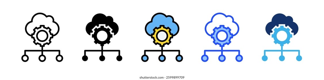Cloud Computing Icon Set With Multiple Style Collection
