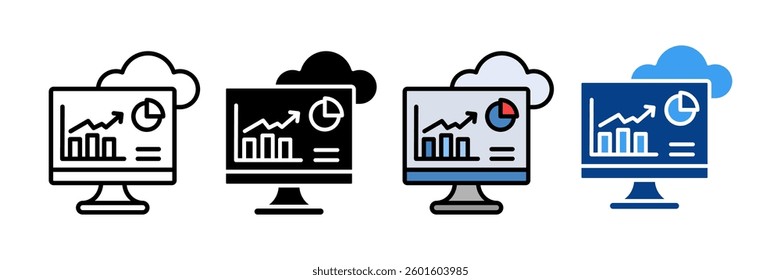 Cloud Computing Icon Set Multiple Style Collection