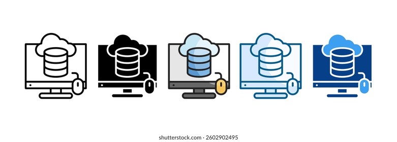 Cloud Computing Icon Set Multiple Style Collection