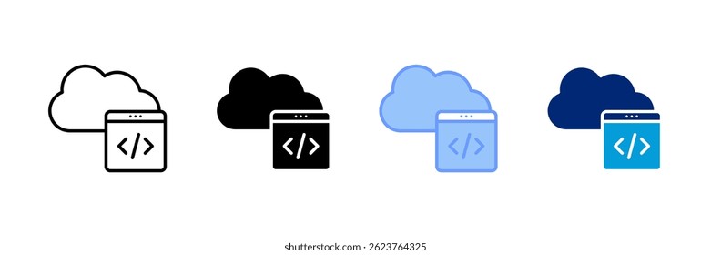 Cloud Computing Ícone Definir Coleção de Vários Estilos