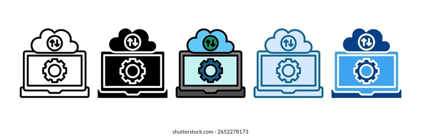 Cloud Computing Icon Set Multiple Style Collection