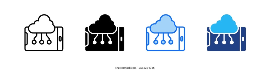 Cloud Computing Icon Set Multiple Style Collection