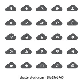 cloud computing icon set, upload sign for network