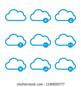 Cloud Computing Icon Set. Vector