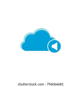 Cloud computing icon, sound icon vector sign