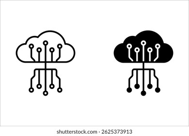 ícone de computação em nuvem. Ilustração de símbolo no plano de fundo branco