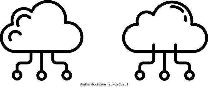 Cloud Computing Icon – Symbol Representing Digital Storage, Online Data Management, and Network Connectivity