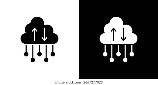 Símbolo de ícone de computação em nuvem, vetor, eps 10