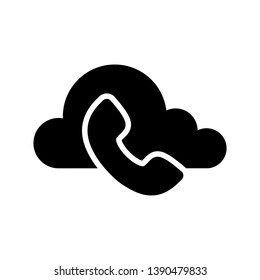Cloud computing icon with a telephone symbol - Vector