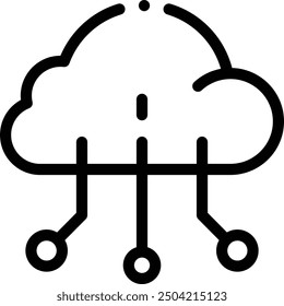 cloud computing icon. Thin Linear Style Design Isolated On White Background