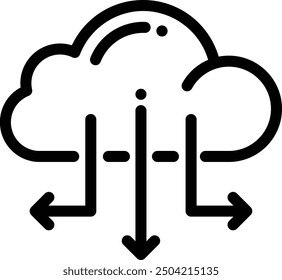 cloud computing icon. Thin Linear Style Design Isolated On White Background