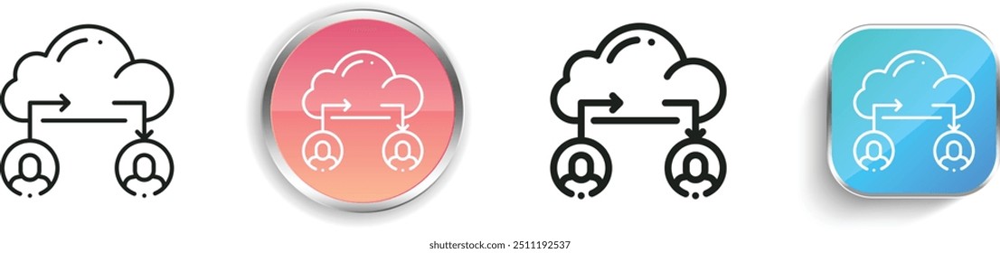 cloud computing icon. Thin Linear, Regular and Button Style Design Isolated On White Background