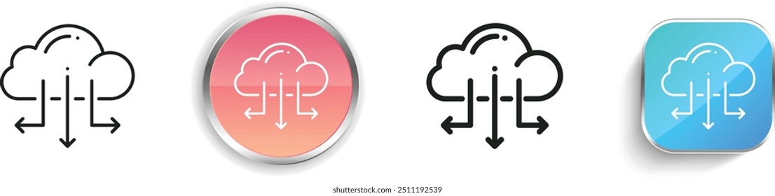 cloud computing icon. Thin Linear, Regular and Button Style Design Isolated On White Background