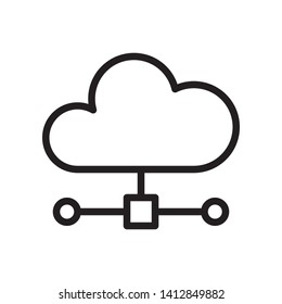 Cloud computing icon in trendy outline style design. Vector graphic illustration. Suitable for website design, logo, app, and ui. Editable vector stroke. EPS 10.