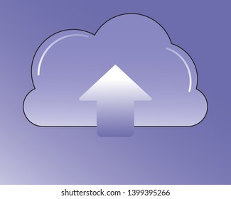 Cloud Computing Icon, Up, Down And Transfer, Vector Illustration