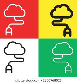 Cloud computing icon. Cloud computing vector icon from Artificial Intelligence collection. Outline style Cloud icon.