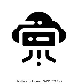cloud computing icon. vector glyph icon for your website, mobile, presentation, and logo design.