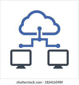 Cloud Computing Icon, vector graphics