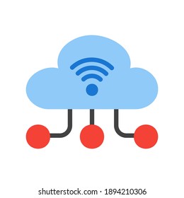Cloud Computing icon vector illustration in flat style about internet of things for any projects, use for website mobile app presentation