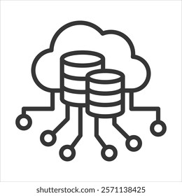 Cloud Computing Icon Vector Illustration Outline
