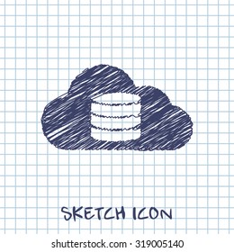 Cloud computing icon, vector illustration