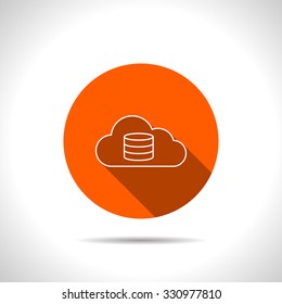 Cloud computing icon, vector illustration