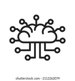 Cloud Computing icon vector image. Can also be used for Physical Fitness. Suitable for mobile apps, web apps and print media.