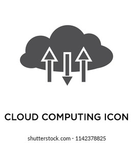 Cloud computing icon vector isolated on white background for your web and mobile app design, Cloud computing logo concept