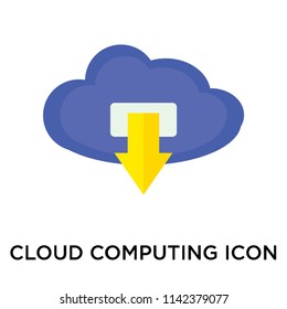 Cloud computing icon vector isolated on white background for your web and mobile app design, Cloud computing logo concept