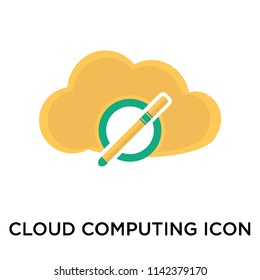 Cloud computing icon vector isolated on white background for your web and mobile app design, Cloud computing logo concept