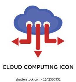 Cloud computing icon vector isolated on white background for your web and mobile app design, Cloud computing logo concept