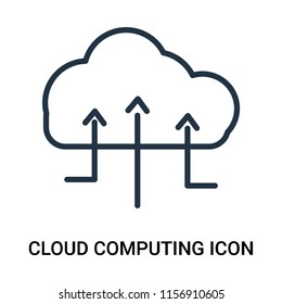 Cloud computing icon vector isolated on white background, Cloud computing transparent sign , outline linear symbol or thin lined pictogram