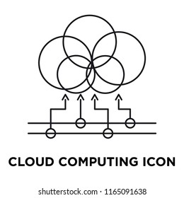 Cloud computing icon vector isolated on white background, Cloud computing transparent sign