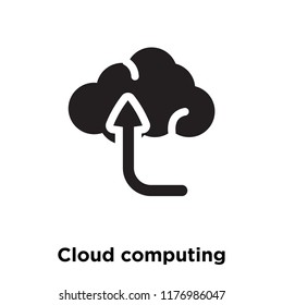 Cloud computing icon vector isolated on white background, logo concept of Cloud computing sign on transparent background, filled black symbol