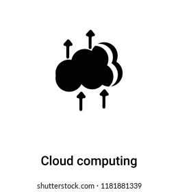 Cloud computing icon vector isolated on white background, logo concept of Cloud computing sign on transparent background, filled black symbol